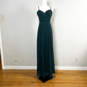 Lovely Formal Gown LB036 Dress Evergreen Chiffon Surplice Empire Maxi‎ Size 4